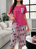 Pijama Feminino Capri e Blusa Floral