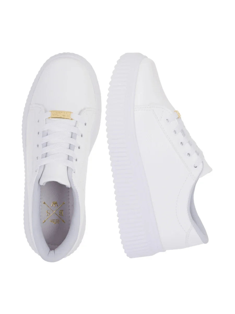 Tênis Casual Feminino Confortável Plataforma Frizada