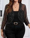 Bolero Feminino Plus Size Tule com Brilho