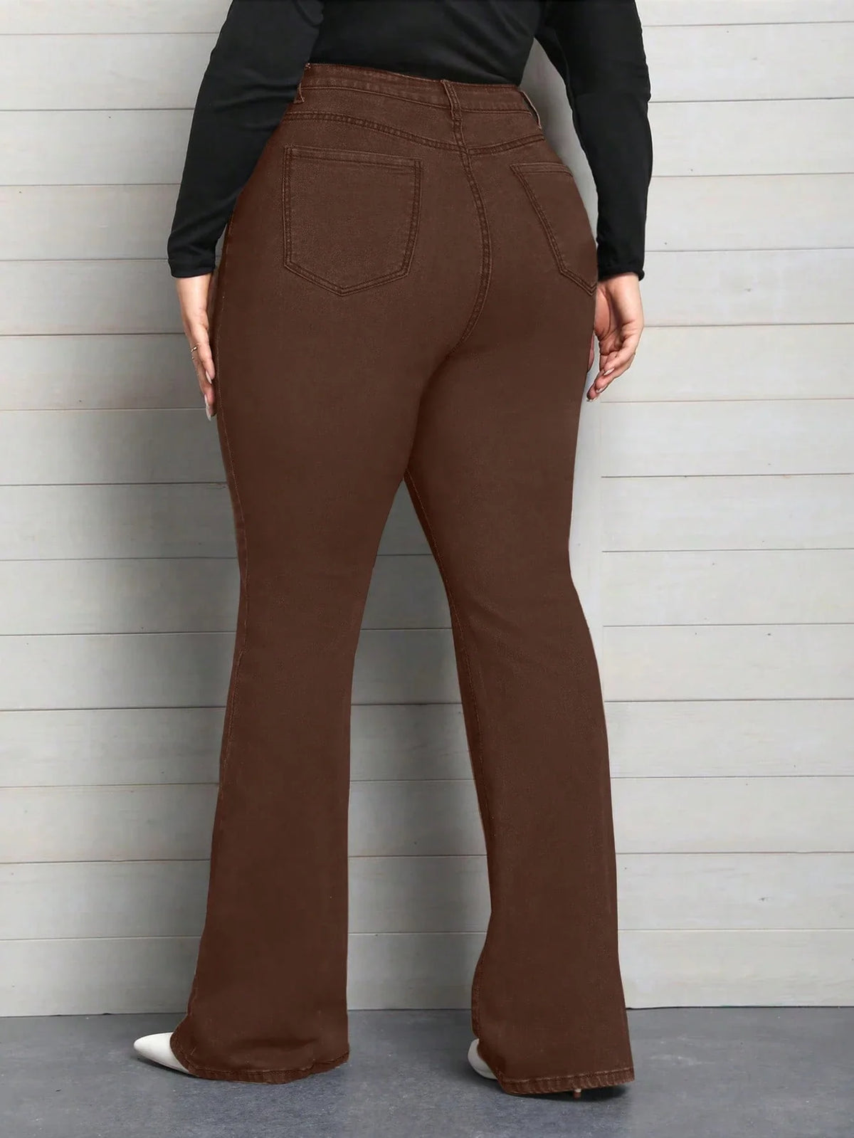 Calça Jeans Plus Size Feminina Flare Stretch