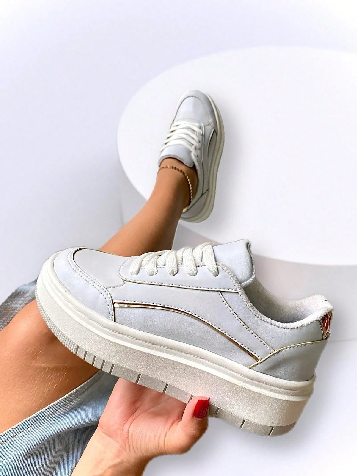 Tênis Casual Feminino Sola Alta Flatform Dia a Dia