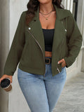 Jaqueta Feminina Suede Plus Size com Zíper
