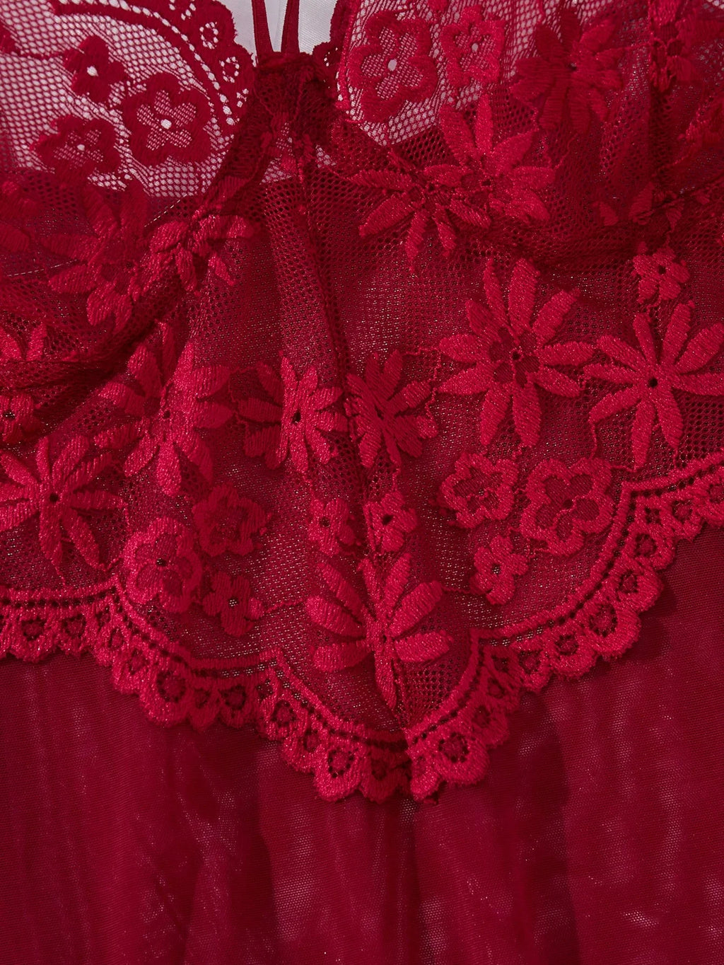 Conjunto Camisola Feminina Sensual com Renda e Calcinha Fio Dental