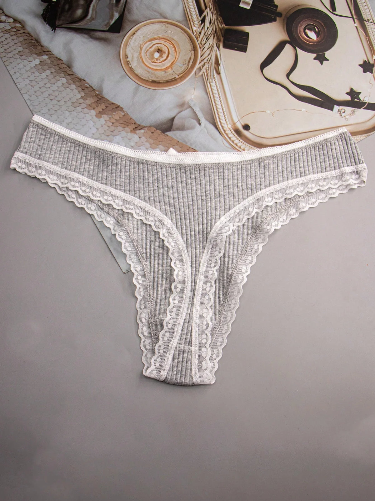 Kit 5 Calcinha Fio Dental de Algodão