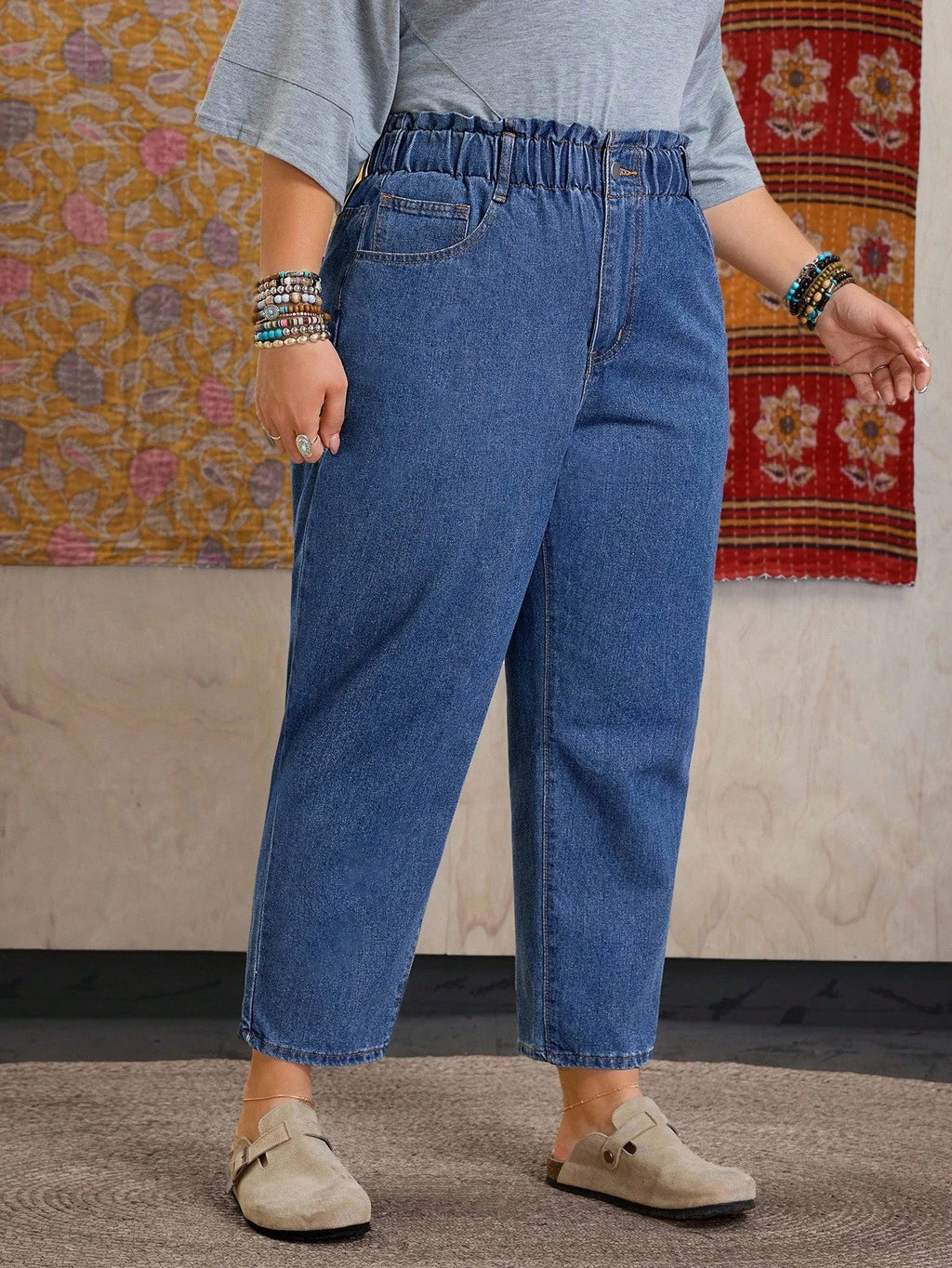 Calça Mom Jeans Feminina Plus Size