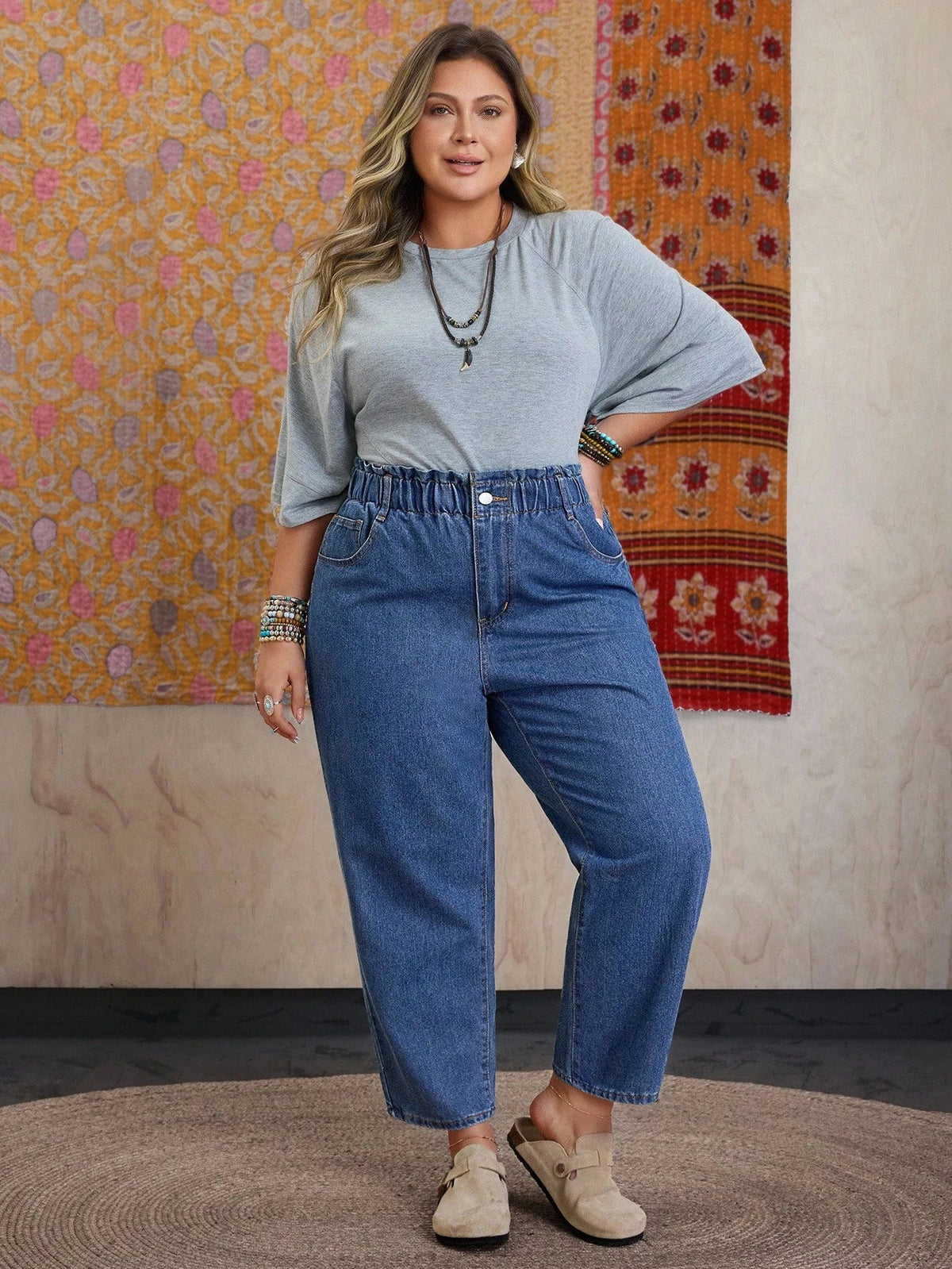 Calça Mom Jeans Feminina Plus Size
