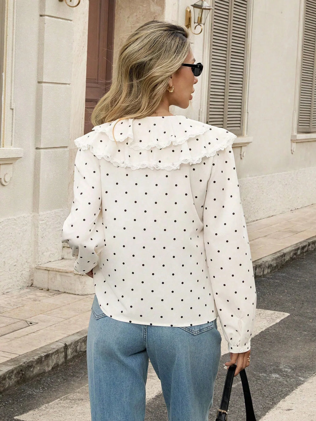 Camisa Feminina Elegante com Babado Poá