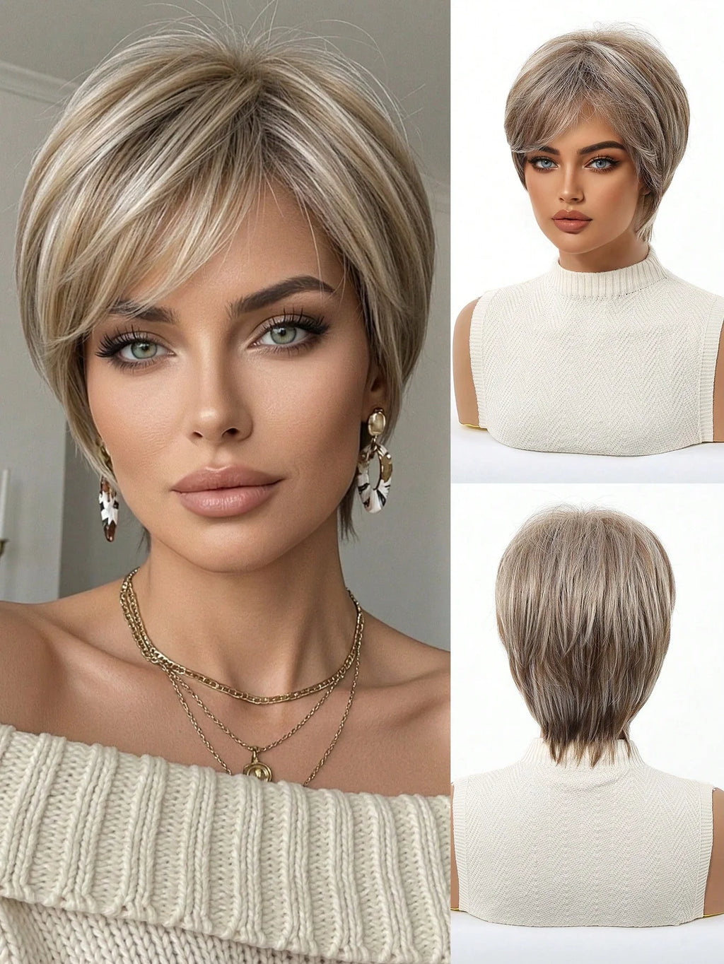 Peruca Feminina Curta Batidinha com Franja 25cm Fibra Orgânica
