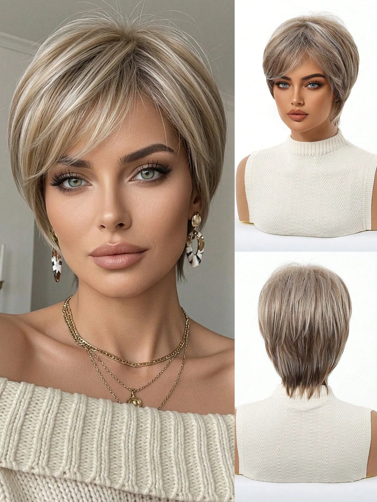 Peruca Feminina Curta Batidinha com Franja 25cm Fibra Orgânica