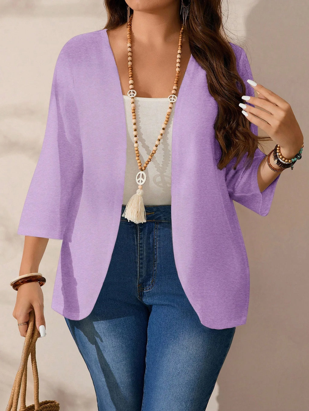 Casaco Feminino Plus Size Meia Manga Levinho