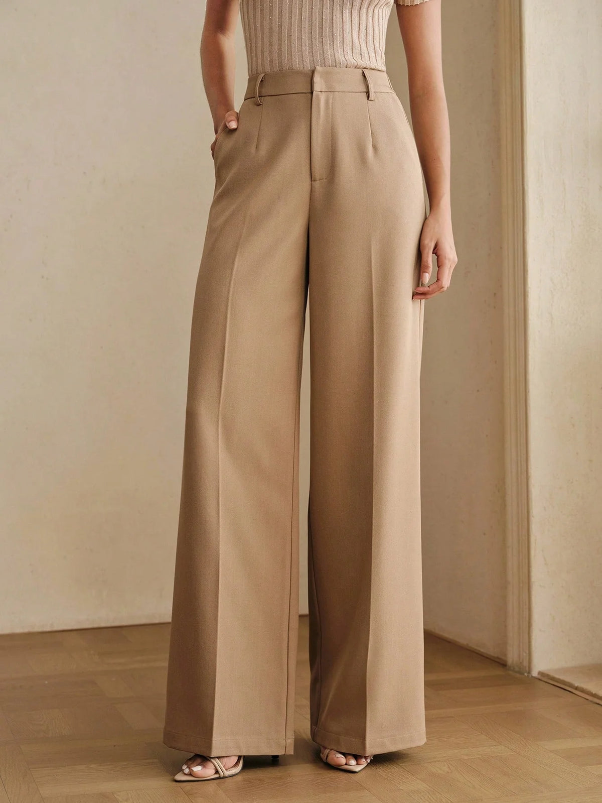 Calça Wide Leg Feminina de Linho Não Amassa