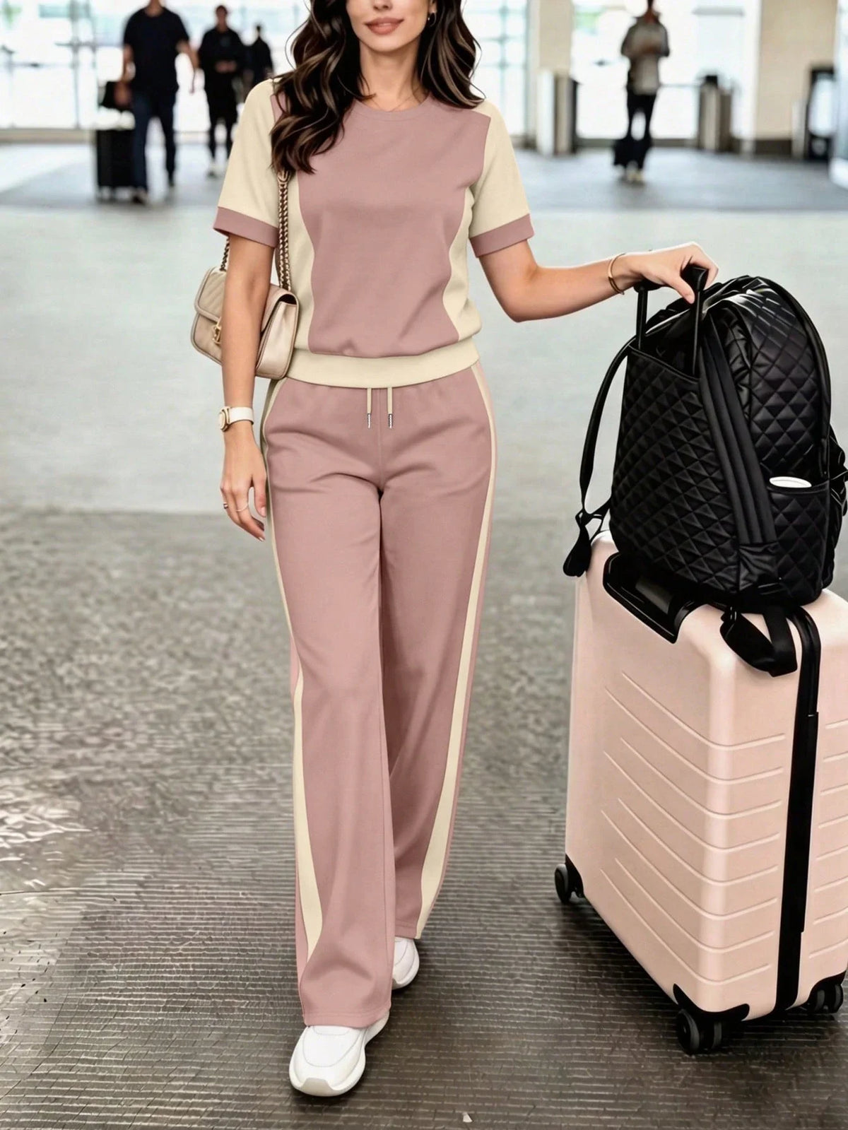 Conjunto Feminino Aerolook Blusa Manga Curta e Calça