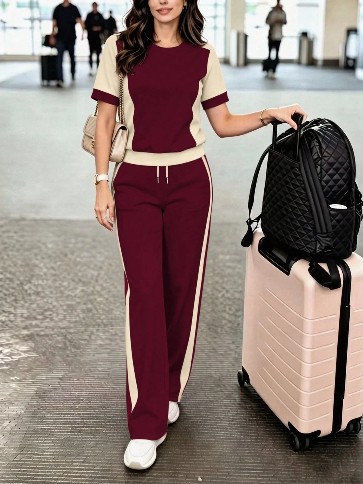 Conjunto Feminino Aerolook Blusa Manga Curta e Calça