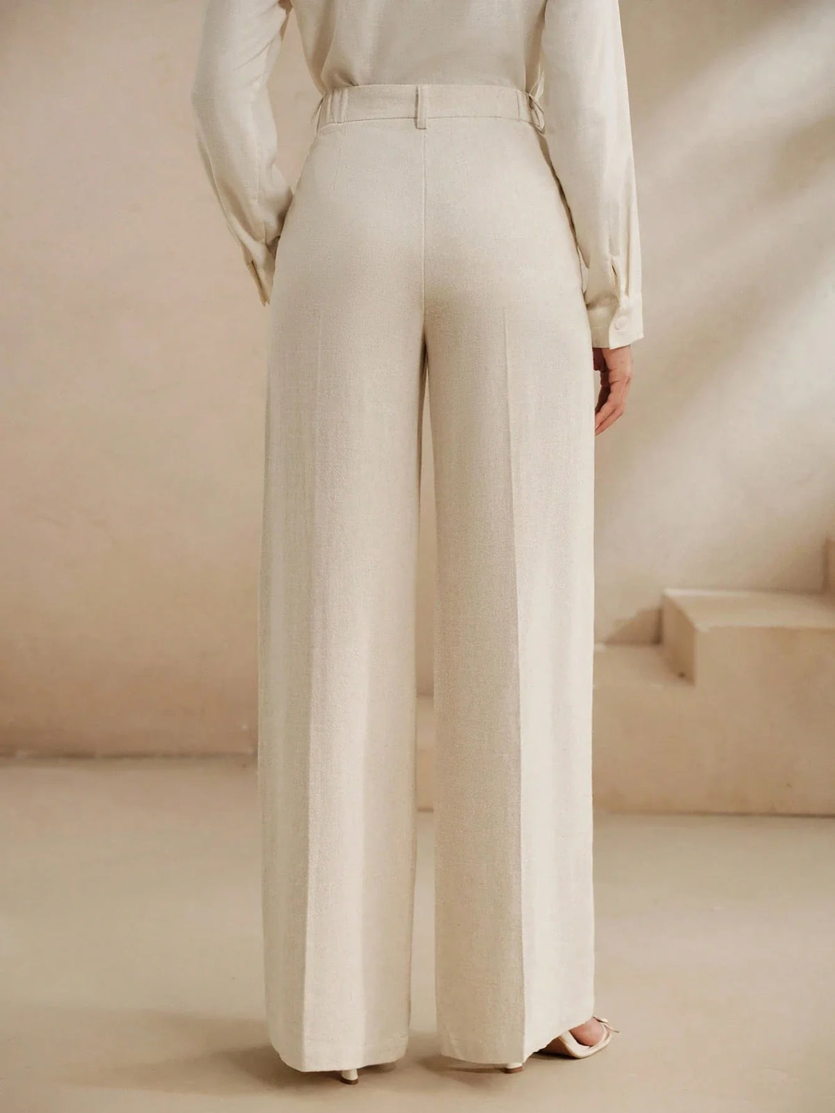 Calça Wide Leg Feminina de Linho Não Amassa