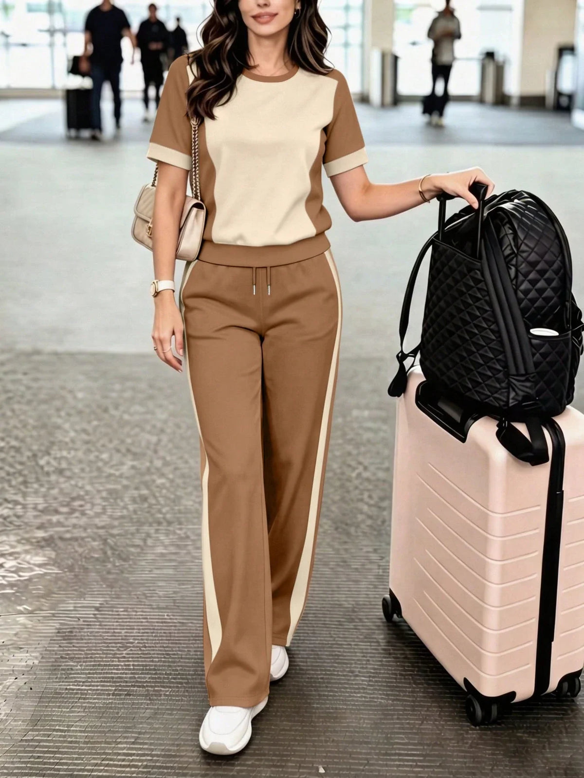 Conjunto Feminino Aerolook Blusa Manga Curta e Calça