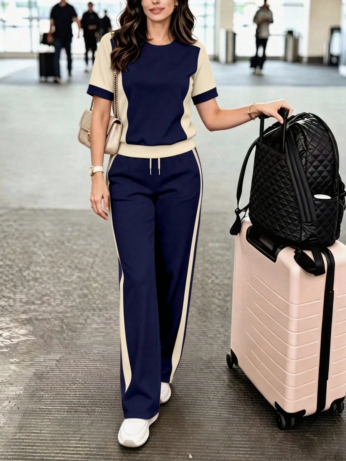 Conjunto Feminino Aerolook Blusa Manga Curta e Calça