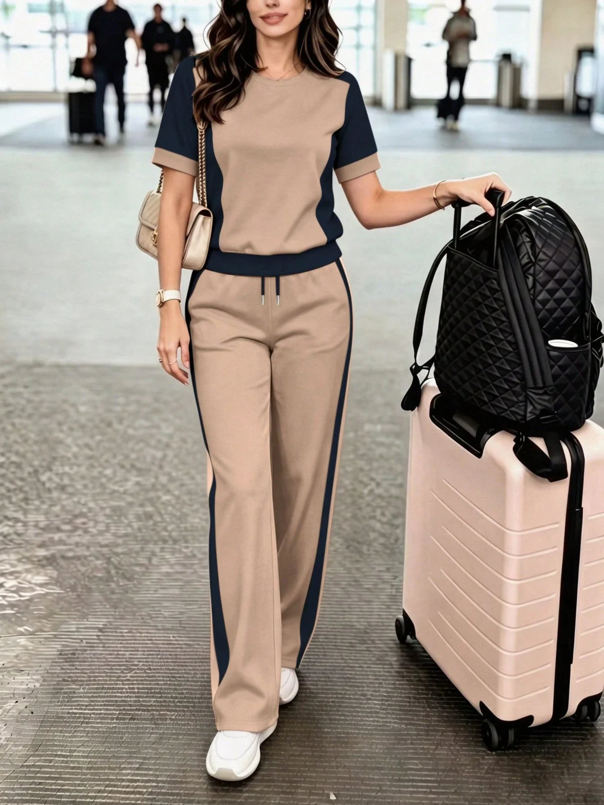 Conjunto Feminino Aerolook Blusa Manga Curta e Calça