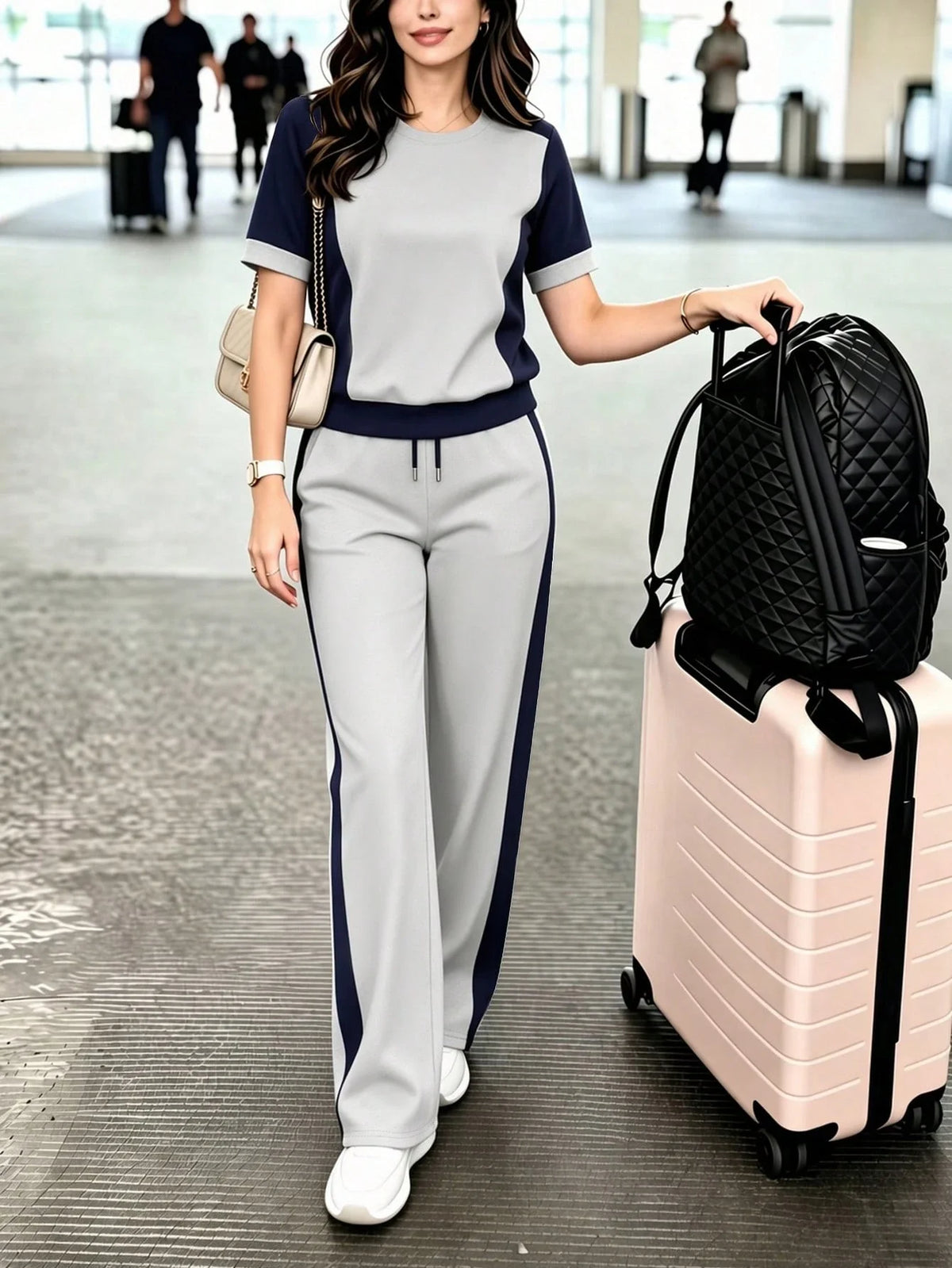 Conjunto Feminino Aerolook Blusa Manga Curta e Calça