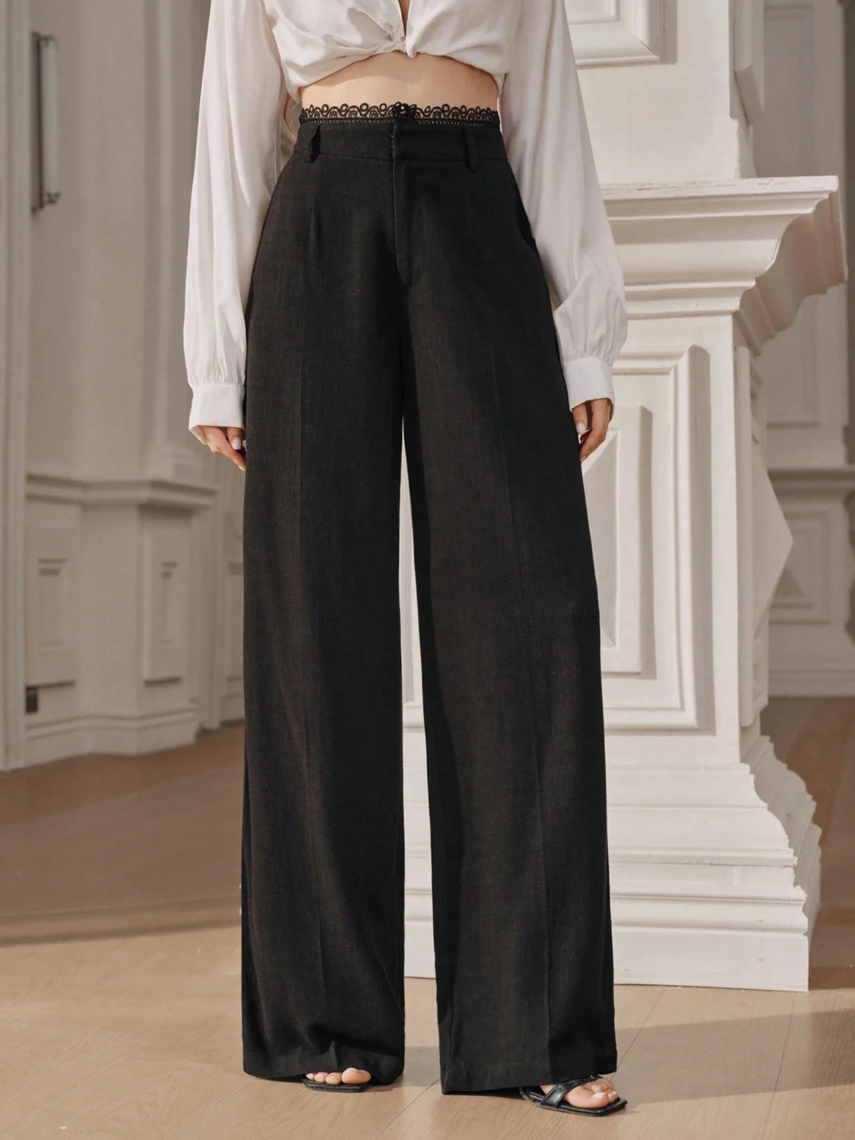 Calça Wide Leg Feminina de Linho Não Amassa