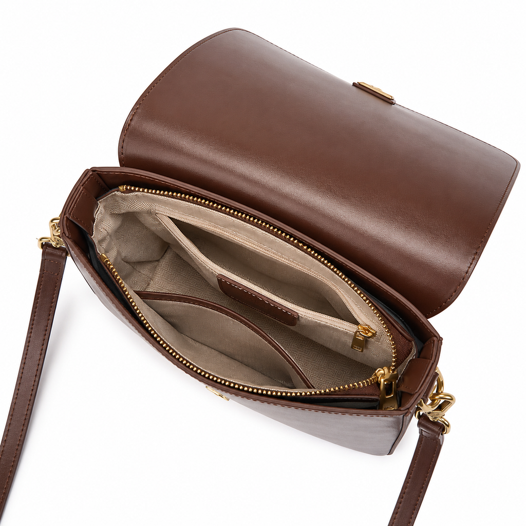 Bolsa Feminina em Couro Legítimo Pequena Transversal Elegante