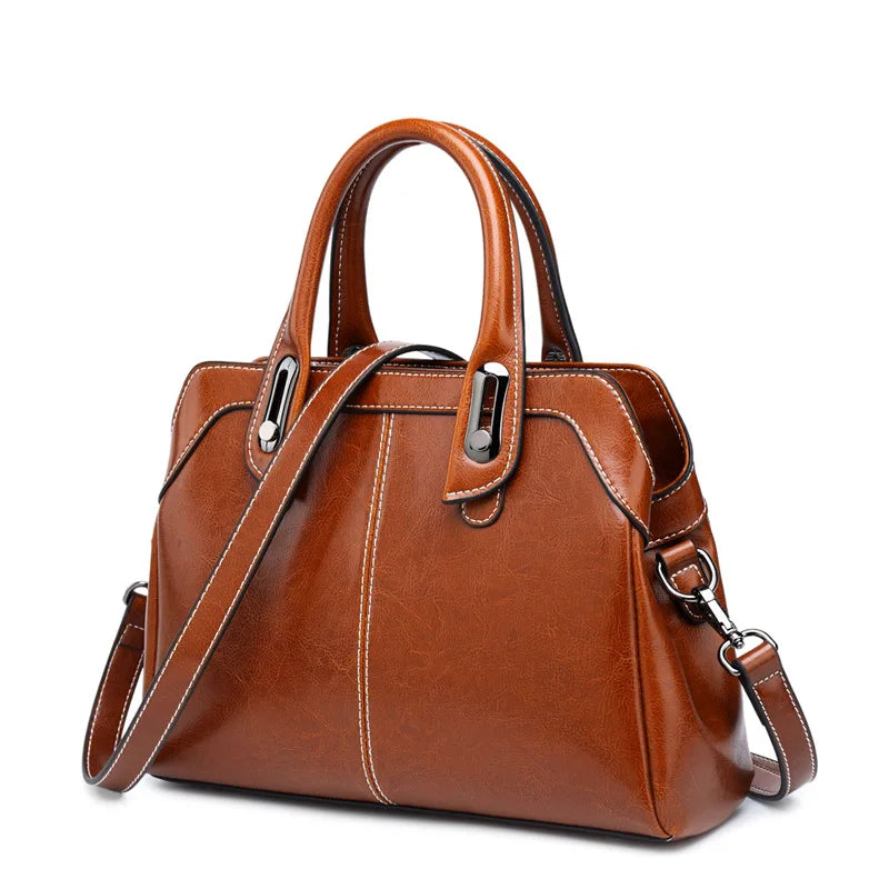 Bolsa Grande Feminina de Couro Legítimo Duas Alças