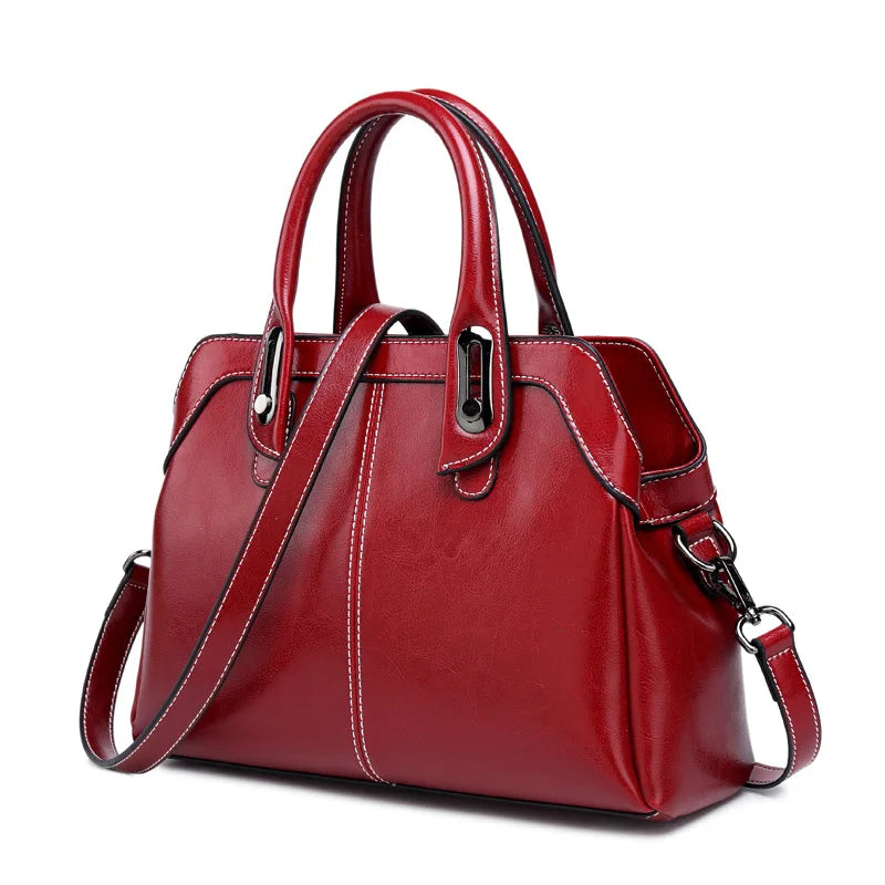 Bolsa Grande Feminina de Couro Legítimo Duas Alças