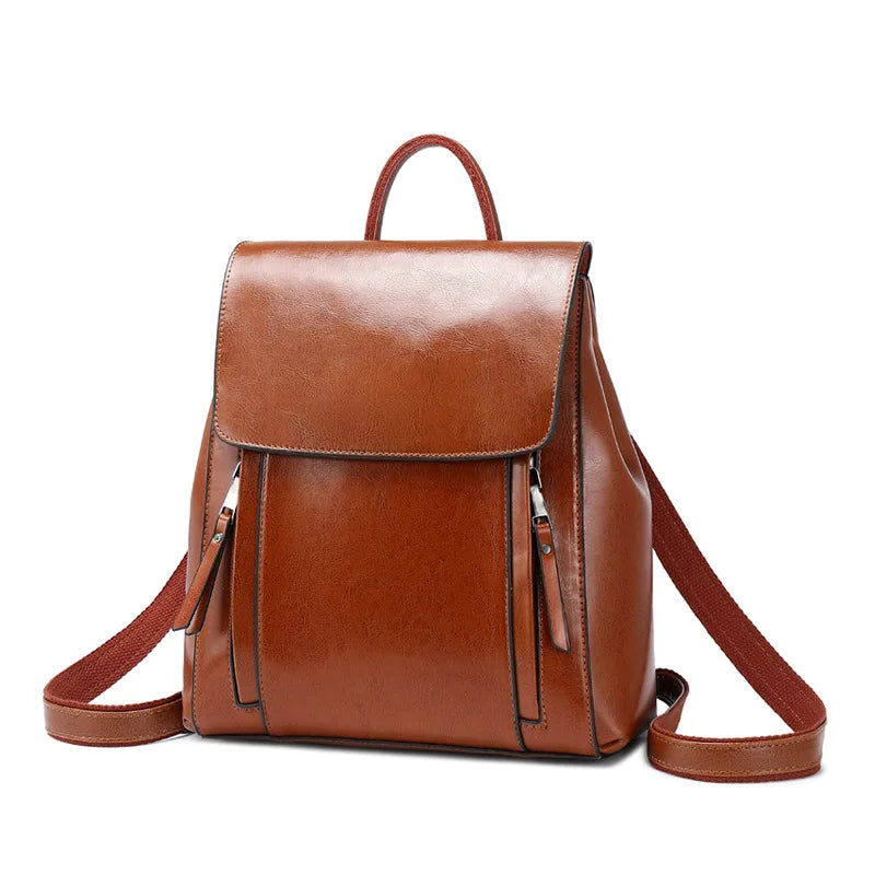 Mochila Feminina de Couro Legítimo Elegante
