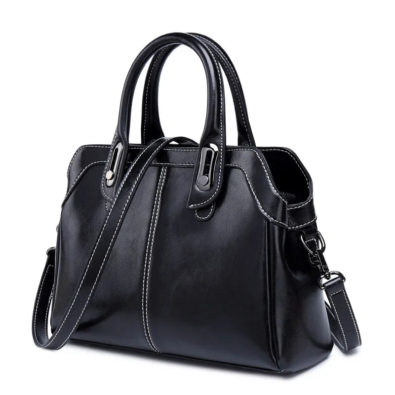 Bolsa Grande Feminina de Couro Legítimo Duas Alças