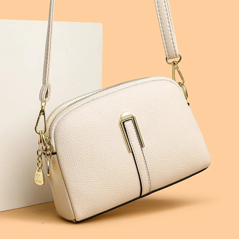 Bolsa Feminina Pequena Transversal com Zíper Duplo