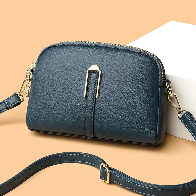 Bolsa Feminina Pequena Transversal com Zíper Duplo
