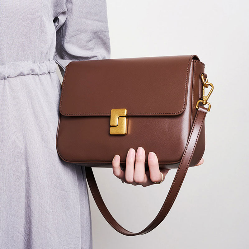 Bolsa Feminina em Couro Legítimo Pequena Transversal Elegante