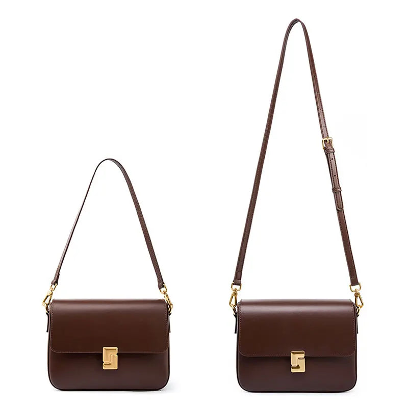 Bolsa Feminina em Couro Legítimo Pequena Transversal Elegante