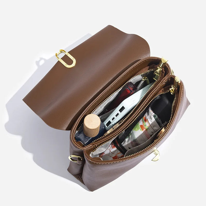 Bolsa Feminina Média Transversal Couro Elegante