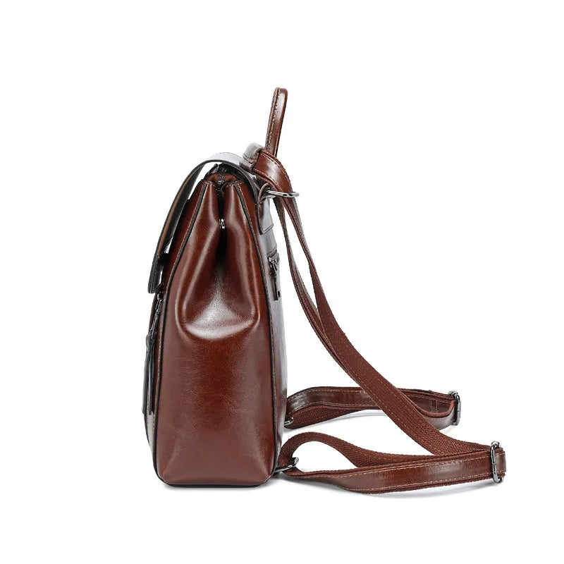 Mochila Feminina de Couro Legítimo Elegante