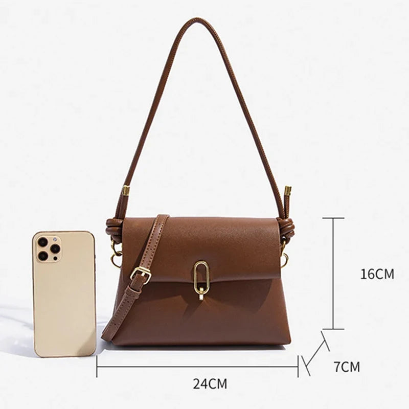 Bolsa Feminina Média Transversal Couro Elegante