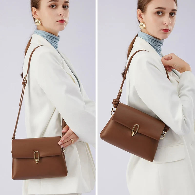 Bolsa Feminina Média Transversal Couro Elegante