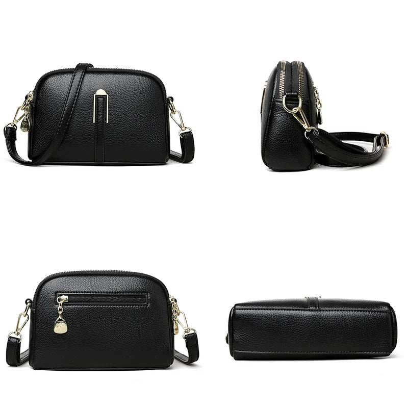 Bolsa Feminina Pequena Transversal com Zíper Duplo