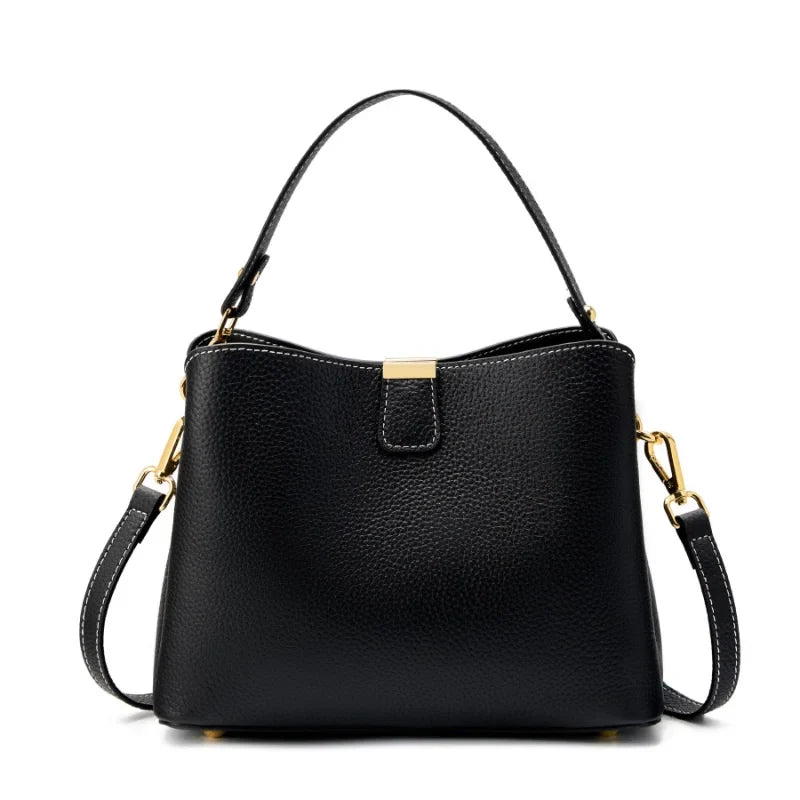 Bolsa Feminina de Couro Legítimo Média de Ombro e Transversal