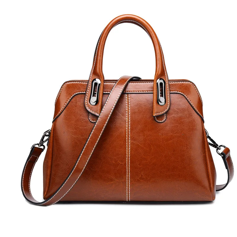 Bolsa Grande Feminina de Couro Legítimo Duas Alças