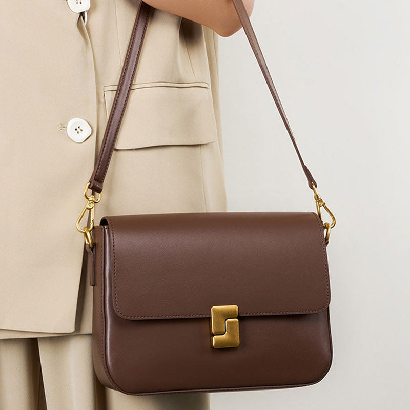 Bolsa Feminina em Couro Legítimo Pequena Transversal Elegante