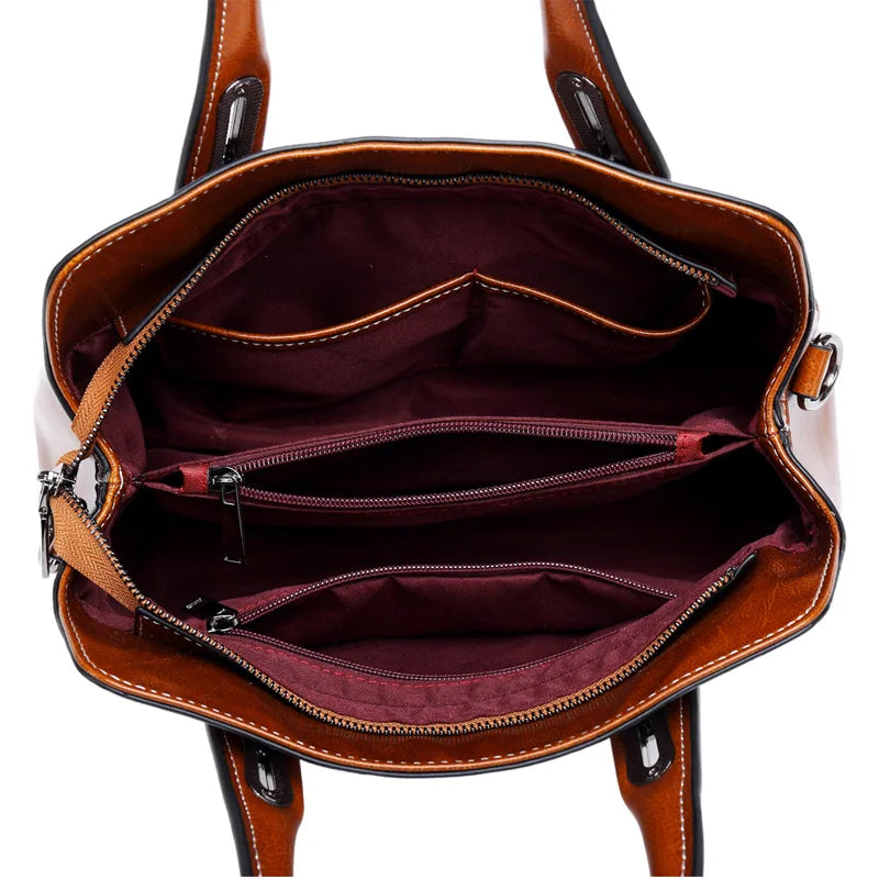 Bolsa Grande Feminina de Couro Legítimo Duas Alças