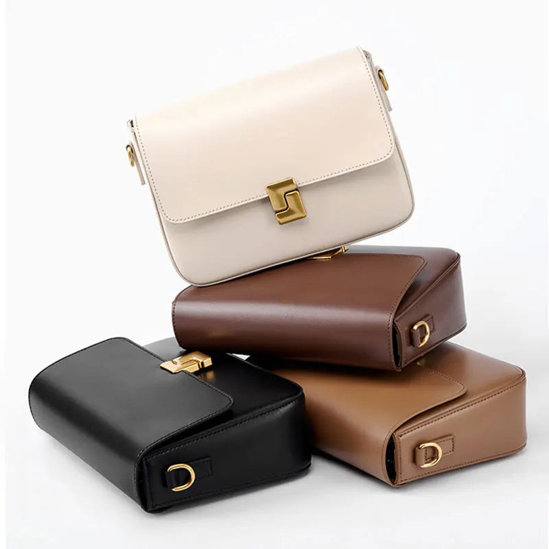 Bolsa Feminina em Couro Legítimo Pequena Transversal Elegante