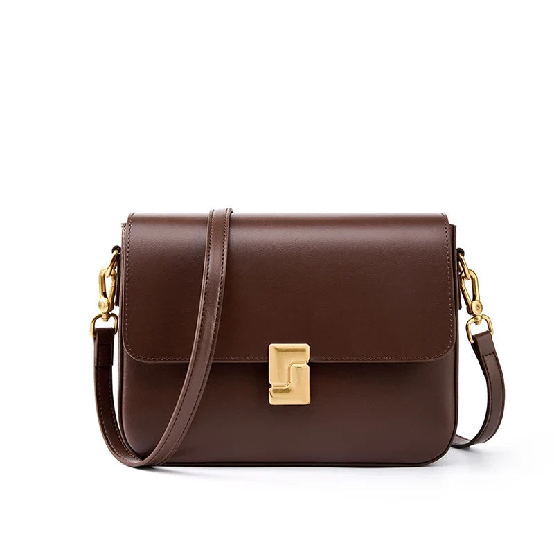 Bolsa Feminina em Couro Legítimo Pequena Transversal Elegante