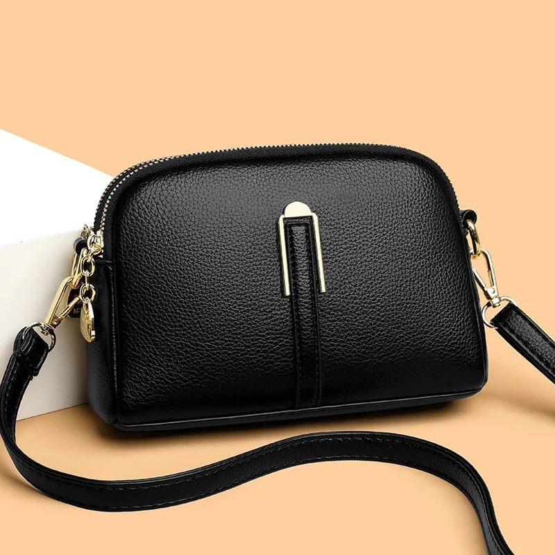 Bolsa Feminina Pequena Transversal com Zíper Duplo