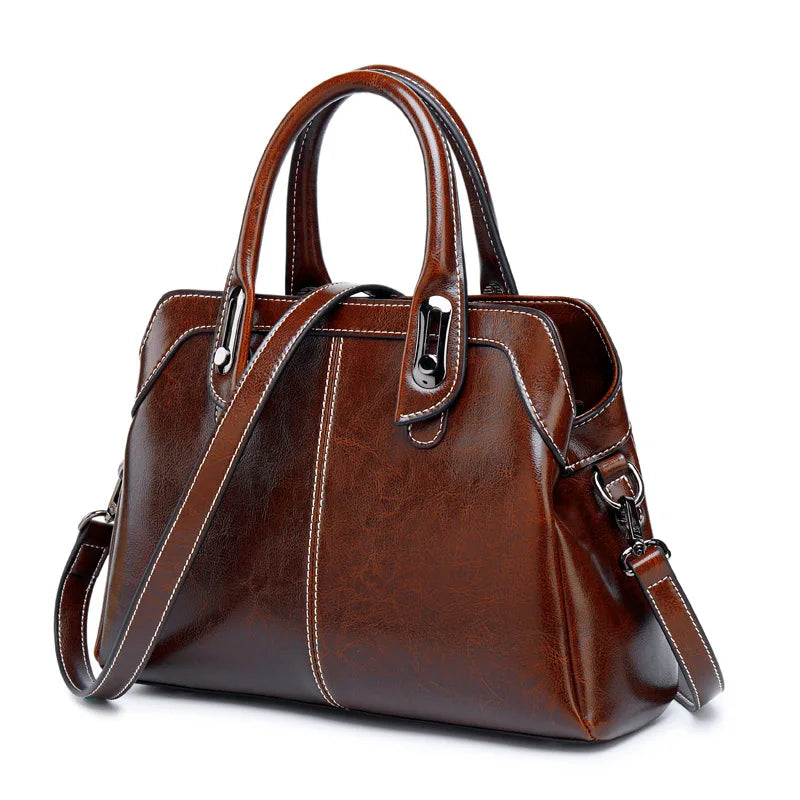 Bolsa Grande Feminina de Couro Legítimo Duas Alças